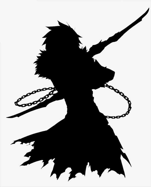 黑色锁链少年剪影