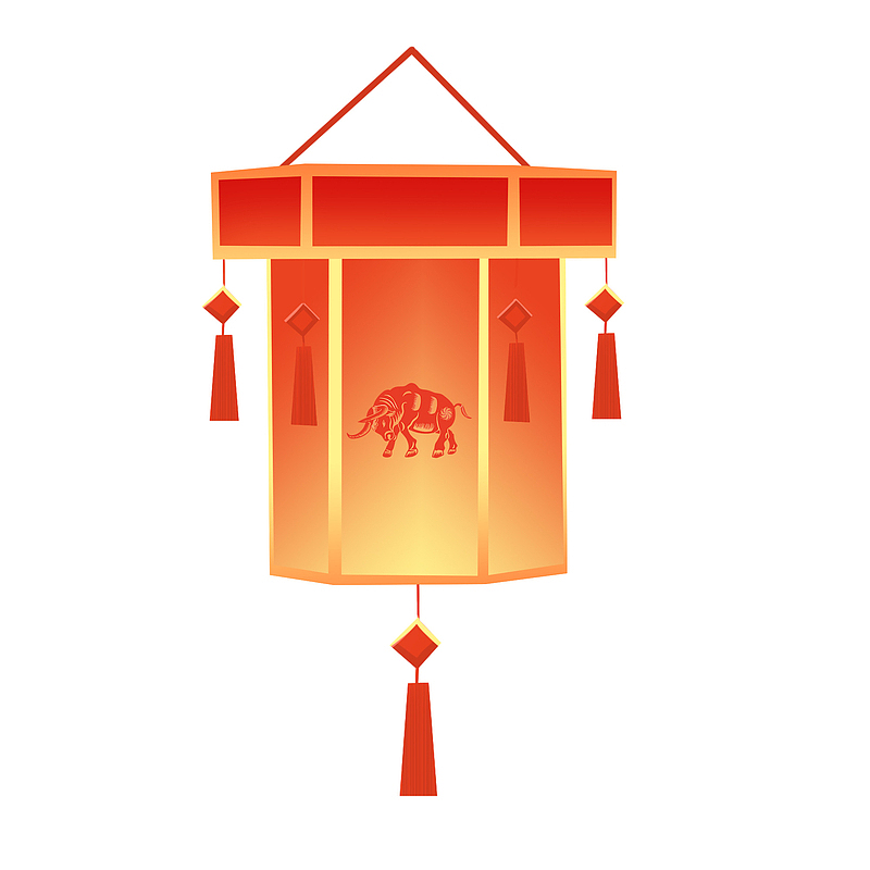 中秋节大红灯笼装饰元素