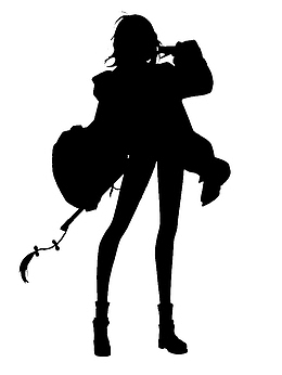 少女夹克剪影