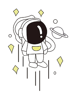 卡通宇航员透明底素材