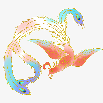 飞天的彩色凤凰