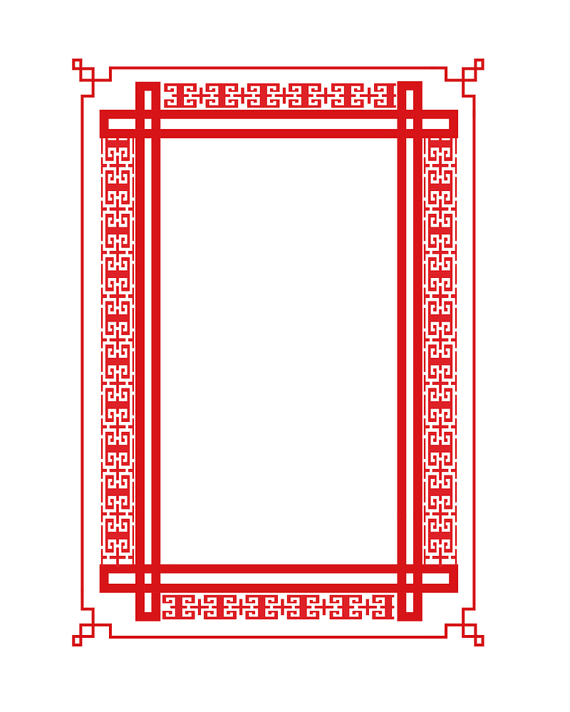 中国风传统节日装饰元素红色边框