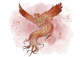 凤凰古典中国神兽红金