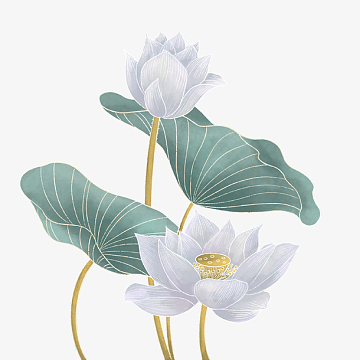 中国风手绘云纹祥云标签挂签(2000x2000)psdpng国画水墨荷花荷叶水草