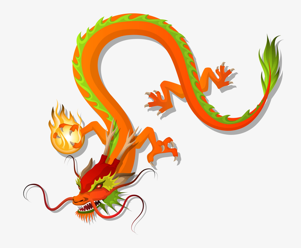 中国龙矢量图案