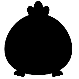 小鸡仔黑色剪影