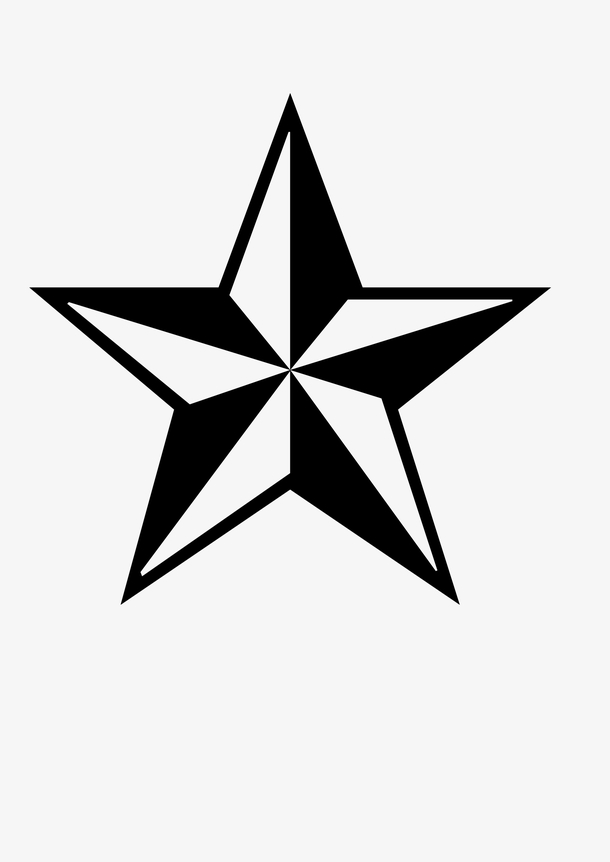 立体五角星图案