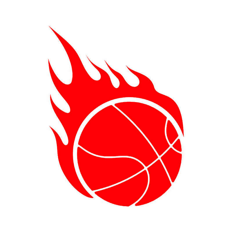 红色篮球火焰剪影