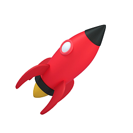红色3D小火箭