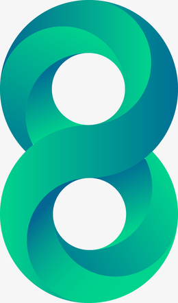 数字8,立体,渐变图案