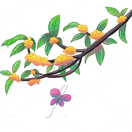 立秋时节桂花飘香元素图