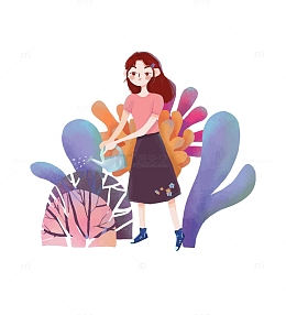 教师节快乐的老师浇花园丁培育