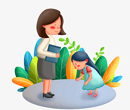 教师节感恩老师女孩感谢教师卡通