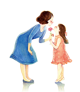 教师节女孩送花老师送花的女孩