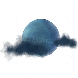 夜晚的被乌云遮住一些的圆月