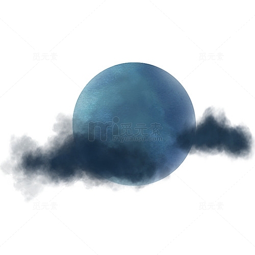夜晚的被乌云遮住一些的圆月
