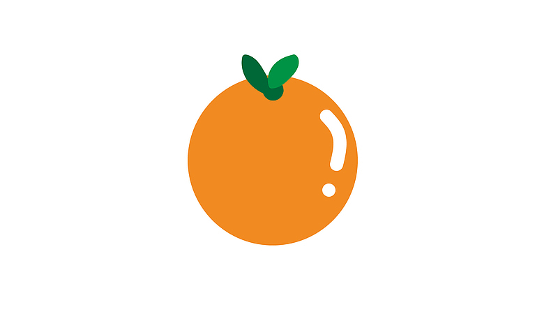 扁平化手绘橘子卡通水果