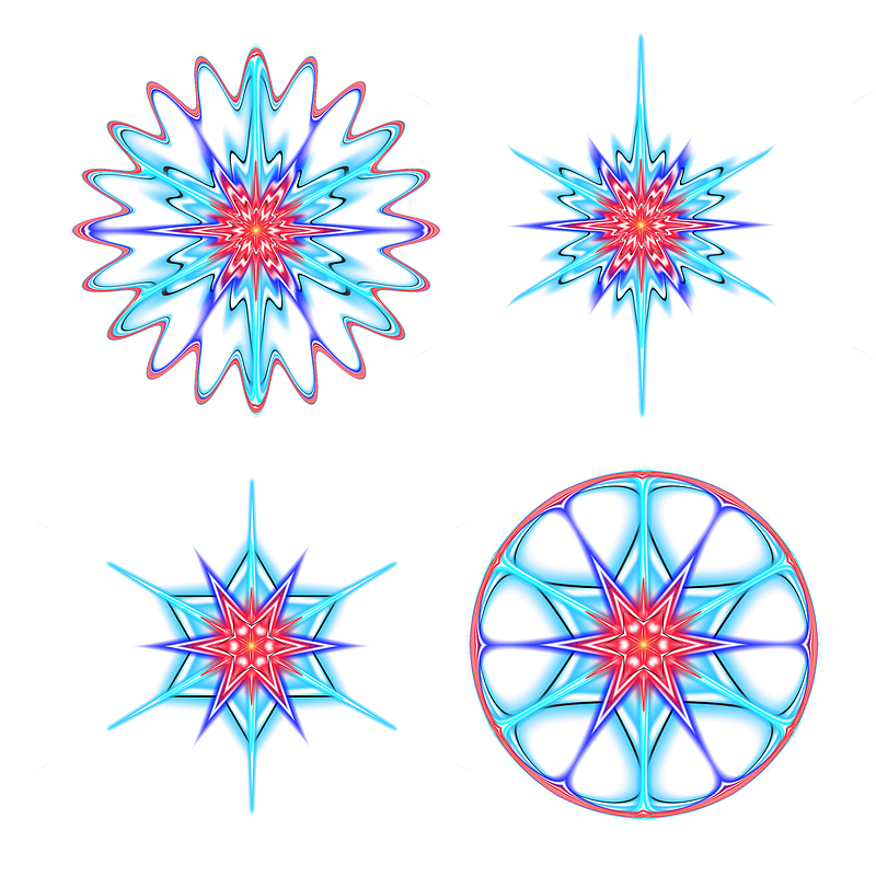 圆形几何对称花纹素材