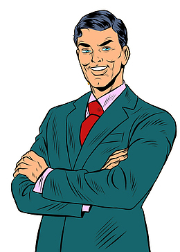 成功的复古男人商人