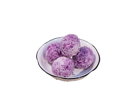 紫薯球；糯米紫薯球
