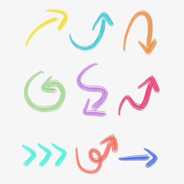 彩色手绘个性箭头组合元素嘶