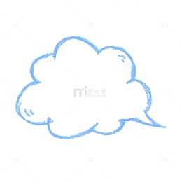 手绘云朵卡通对话框靠