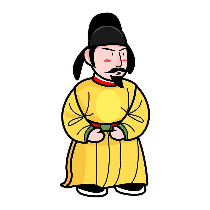 矢量卡通古代中国皇帝唐朝天子元素素材问