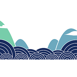 卡通山水背景PNG拱