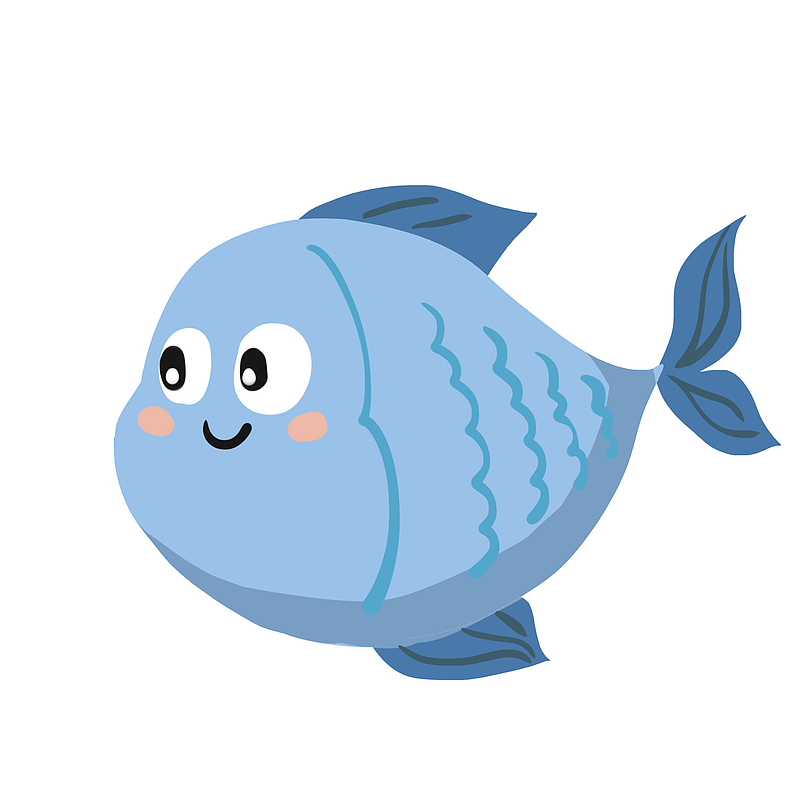 鱼点缀海洋环境蓝色可爱枷