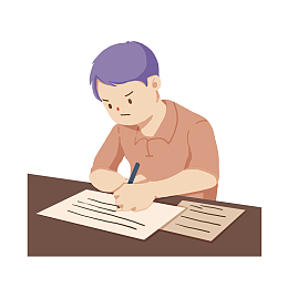 扁平风认真学习插画瞥