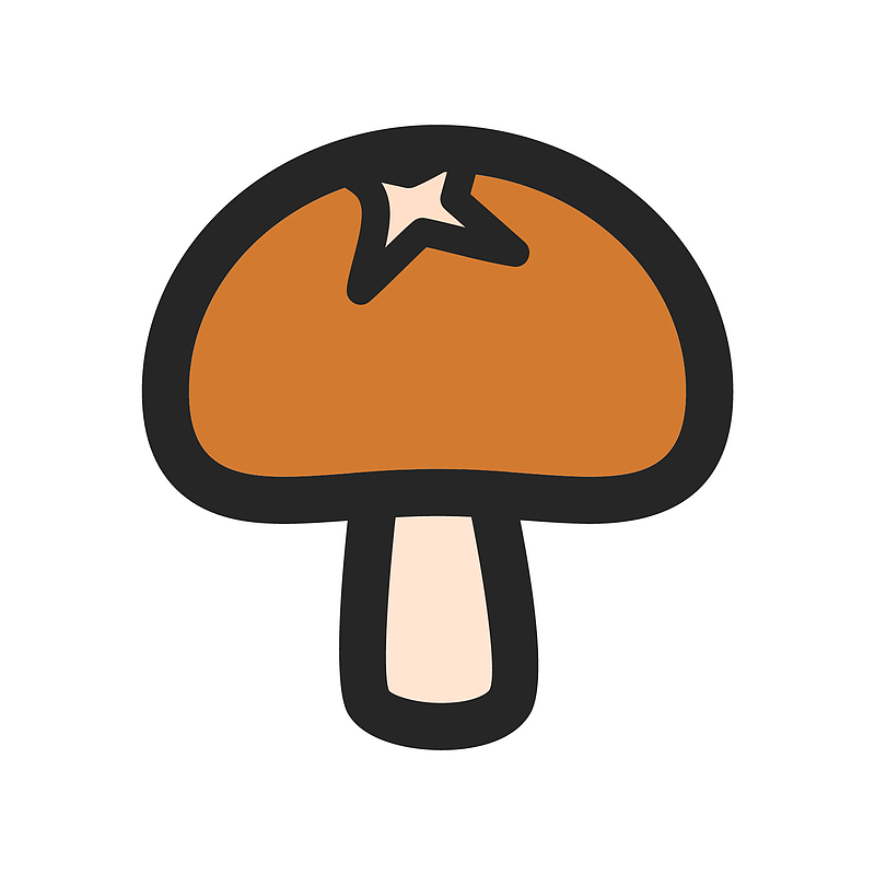 卡通手绘矢量香菇蘑菇促