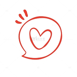 红色卡通爱心对话框揽
