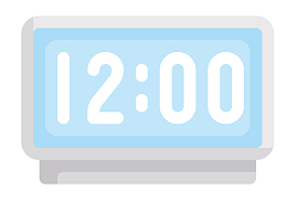 蓝色电子闹钟插画