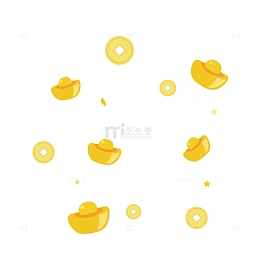 金元宝铜钱漂浮