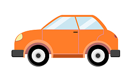 橙色的小汽车插画