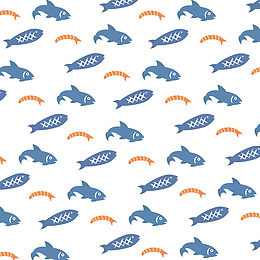 背景卡通风点缀鱼