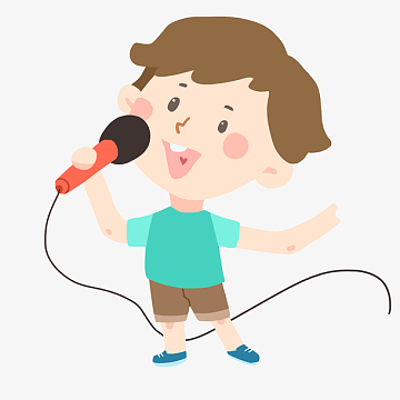 拿着麦克风唱歌的男孩免抠png素材