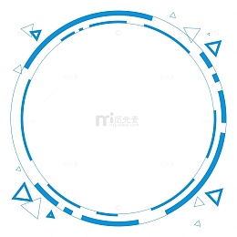 天空蓝科技线条圆框