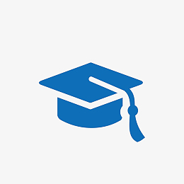 手绘风格纯色矢量卡通学士帽