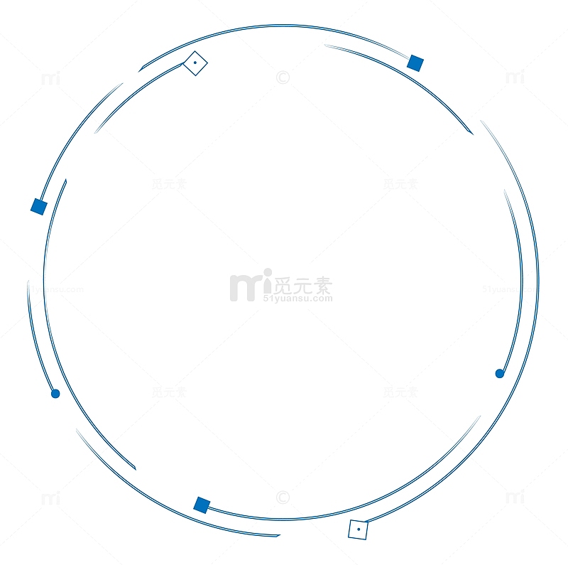 环状光效蓝色科技圆框