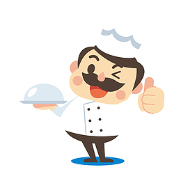 竖大拇指的厨师矢量素材