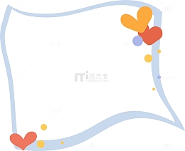 爱心边框卡片明信片背景对话框元素