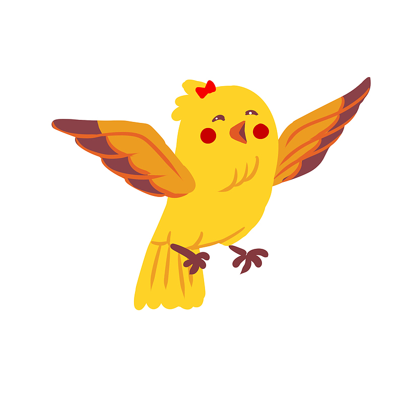 飞翔的黄色小鸟图