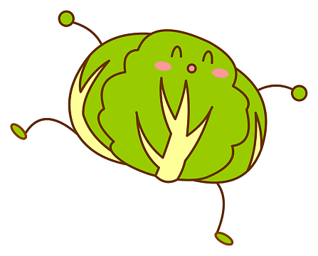 卡通拟人化蔬菜食材包菜免抠图