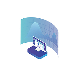 蓝色圆弧大屏展示元素