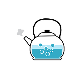 水壶烧水卡通元素