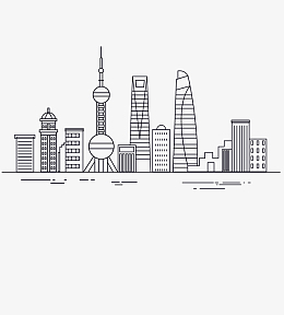 png手绘线描城市剪影pngpng手绘都市建筑aipngpng手绘线描城市剪影png