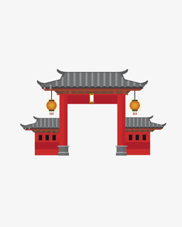 民族特色彩色雕刻图案屋檐免抠素材免费下载_觅元素51yuansu.com