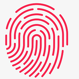 红色的人体指纹卡通