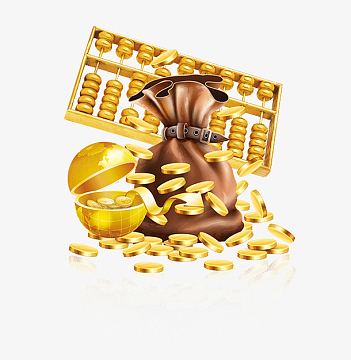 钱袋金色金币算盘